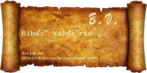 Bibó Valéria névjegykártya