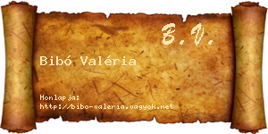 Bibó Valéria névjegykártya